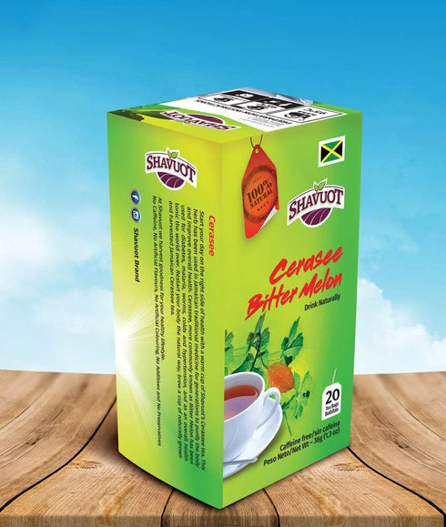 Shavuot Jamaican Cerasee Tea, 20 Tea Bags, Pack of 3
