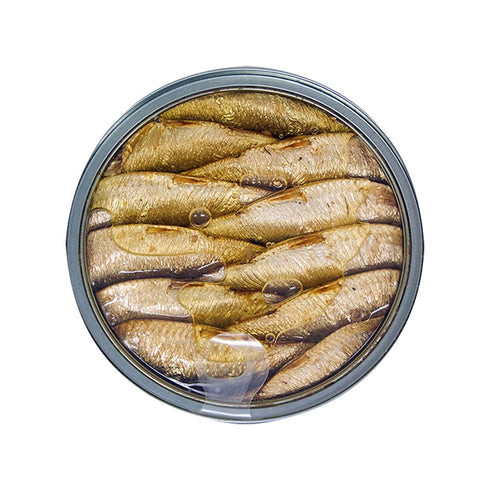 4.23 Oz Pack 12 MW Polar Brisling Sardines, Smoked In Olive Oil,