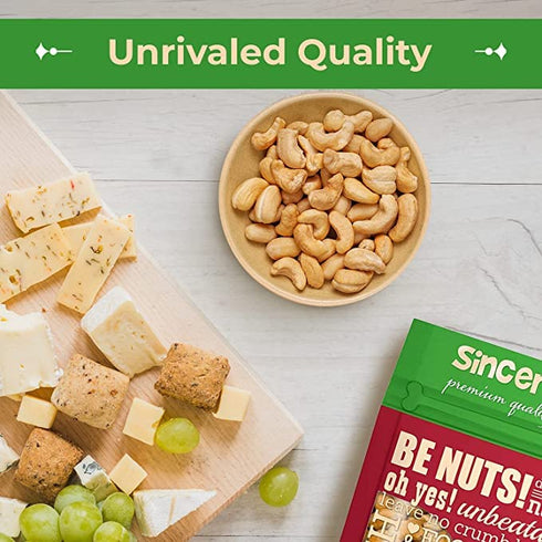 Lb. Sincerely Nuts Whole Cashews Roasted and Salted | Two Bag | Deluxe Kosher Snack Food | Healthy Source of Protein