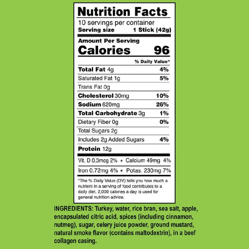 Pack 20 (10 Ostrim Turkey Meat Snack Sticks - Maple Brown Sugar & Applewood - of of each flavor)