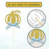 24pcs Pumpkin Cupcake Toppers - Fall Theme Cake Decoration for Baby Shower Party Supplies (Blue Bow)
