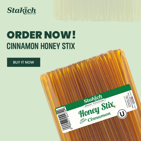 (200 Stakich Cinnamon Honey Stix Stix)