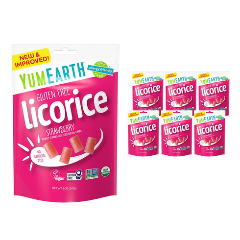 YumEarth Organic Gluten Free Strawberry Licorice Snack Packs - Allergy Friendly, Gluten