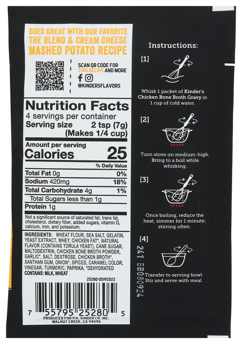 1 Kinder's, Bone Broth Golden Chicken with Sea Salt & Herbs Gravy Mix, Ounce