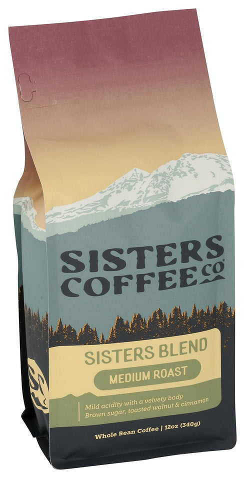 Sisters Coffee Company 100% 12 Sisters Blend - Medium Roast Whole Bean - Arabica - Ounce Bag, Flavor Notes of Brown