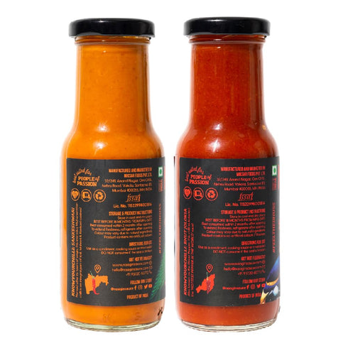 (230gm) (230gm), (Pack NAAGIN original hot chilli - medium spicy sauce + Bhoot hot chilli extra spicy sauce of Two)