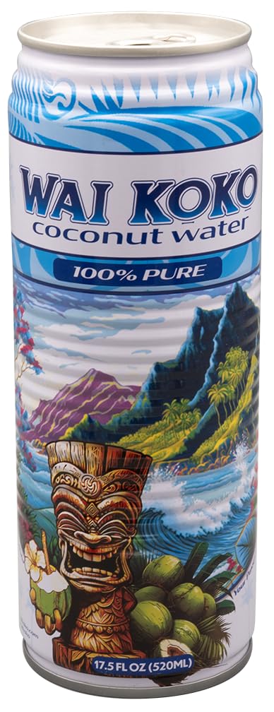 Wai Koko Coconut Water 100% Pure Coconut Water, 17.5 Fl Oz (Pack