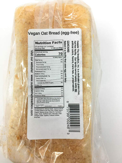 Outside The Breadbox Frozen, 18 , Bread Imagine Egg Free Oat Gluten Free, Ounce