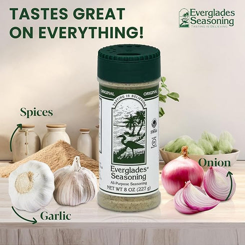 Pack 5 6 oz (Pack 5) Everglades Seasoning Sampler Flavors Cactus Dust, Heat, Fish & Chicken Rub Each of Made in USA