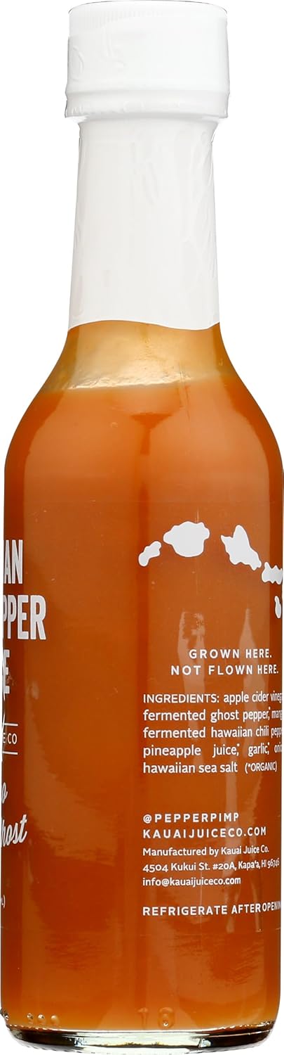 Kauai Juice Co 5 Fermented Mango Garlic Ghost Hot Sauce, FZ