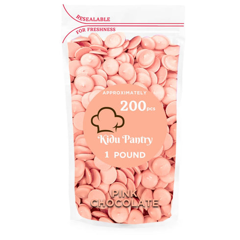 Kidu Pantry Melting Chocolate Wafers Bulk In Resealable Bag (Pink, 1 Pound)