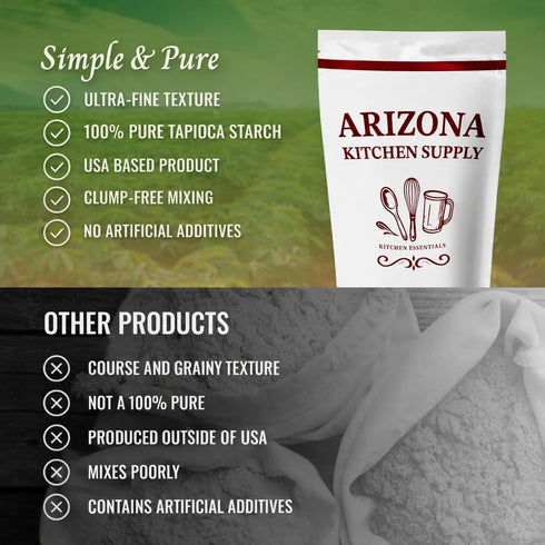 ARIZONA KITCHEN SUPPLY 2.5 lb (1.13 Tapioca Starch Powder, Kg) Resealable Stand-Up Pouch