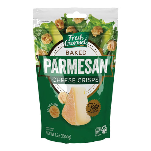 Fresh Gourmet Parmesan Cheese Crisps | 1.76 Ounce | 100% Real Cheese | Keto Friendly Snack & Salad Topper