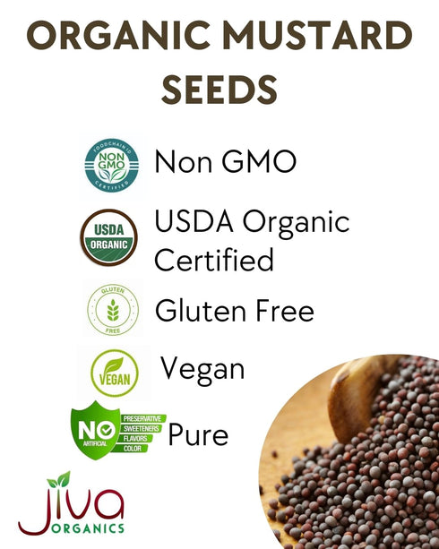 Jiva Organics Organic Black Mustard Seeds, 7oz, Non-GMO, Gluten Free