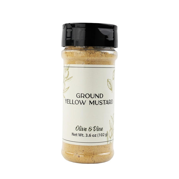 Olive & Vine Yellow Mustard Ground, Tangy Flavor, For Sauces & Dressings,