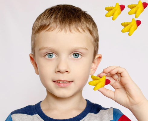 Gummi Gummies Fruidles Chicken Feet Candy, Delicious Peach Fruit Flavors (Half-Pound)