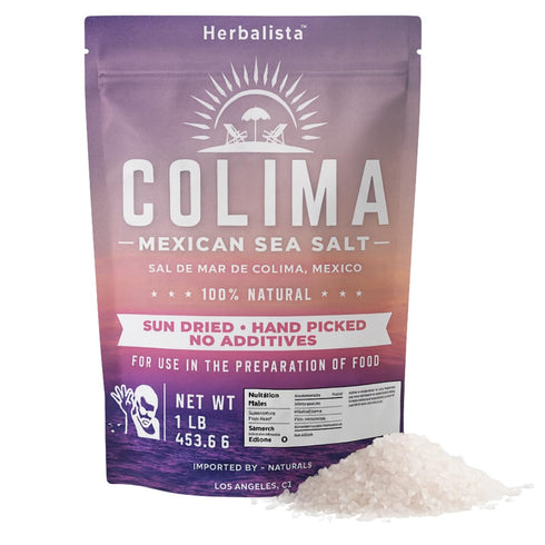 HERBALISTA 16 oz (453 100% - Premium Colima Sea Salt Unrefined g) | All Natural Sea Salt, Gourmet Grade, Non GMO's. |