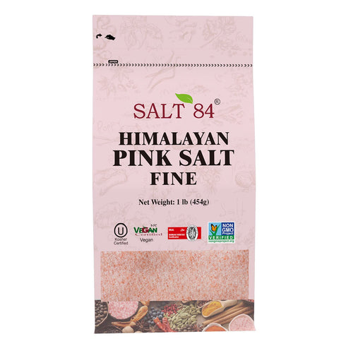 SALT 84 Himalayan Chef Pink Salt, Fine Grain, 1 Pound (Pack of