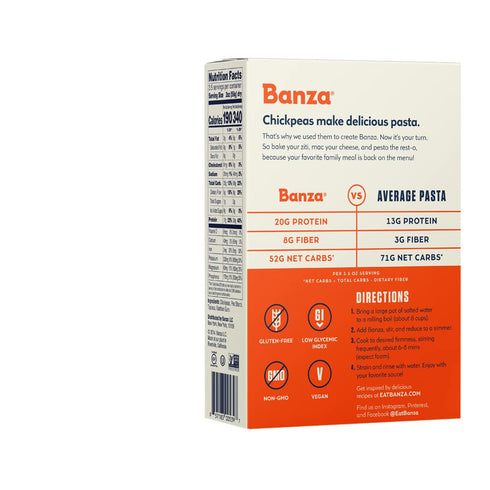 Banza Wheels Pasta - Gluten Free, High Protein, and Lower Carb Pasta, 8oz