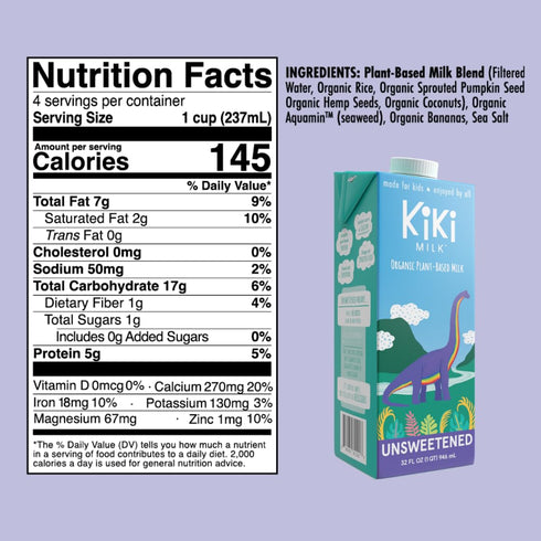 (32 Oz Kiki Milk Plant Based Milk - The Sample Kit Fl of Each) - Chocolate Milk + Unsweetened + Organic Original