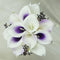 Wedding Floral Purple Center Calla Lilies with Berries (12stems Bouquet)