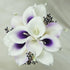 Wedding Floral Purple Center Calla Lilies with Berries (12stems Bouquet)