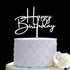 Happy Birthday Cake Topper for Party Decorations - Mirror Silver Acrylic