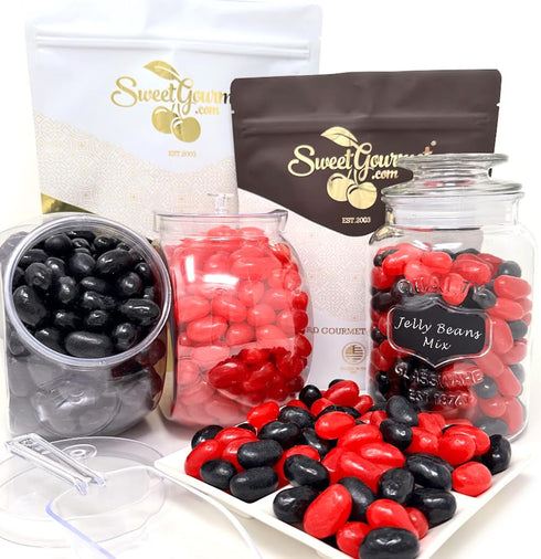 1 SweetGourmet Black Licorice Jumbo Jelly Beans, Bulk Unwrapped Candy, Pound
