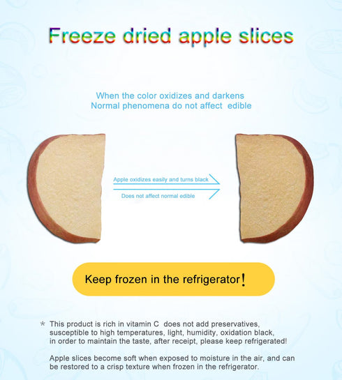 AFKCCPD 9.88 ounces/280 Freeze dried apple slices, grams, reusable sealed bag, low carbohydrate, used for snacks