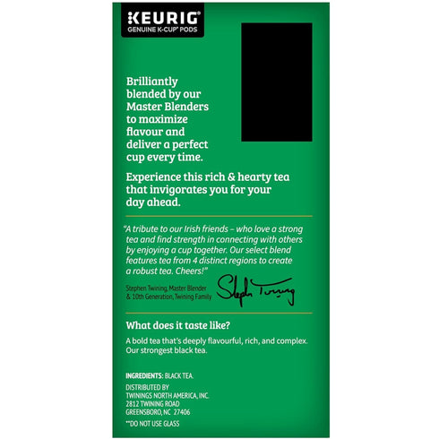 24 Count (Pack 2), Twinings Irish Breakfast Black Tea K-Cup Pods for Keurig, of Robust, Strong, Bold Flavour