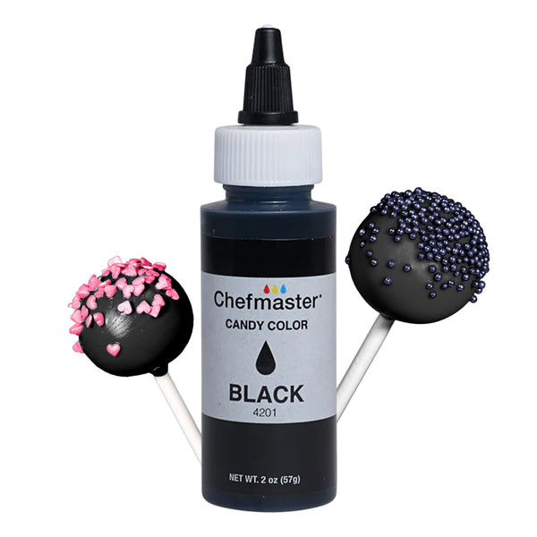 Chefmaster Black Candy Color, True-Tone Shades, Oil-Based Professional-Grade Dye, 2 oz for Decorating