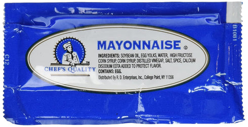 Chef's Quality Mayonnaise, Box of 200 9 Gram Pouches