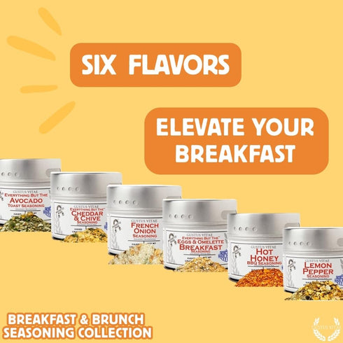 Set Pack 6 Packed, GLP-1 Breakfast & Brunch Seasoning - Artisanal Spice Blends Six | Authentic Small Batch Seasonings |