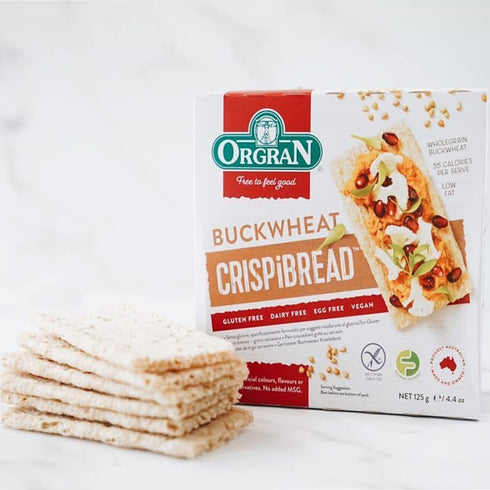 Orgran Pack 6 Gluten Free Toasted Buckwheat Crispibread | Organic Buckwheat Crispbread Vegan friendly made with purity