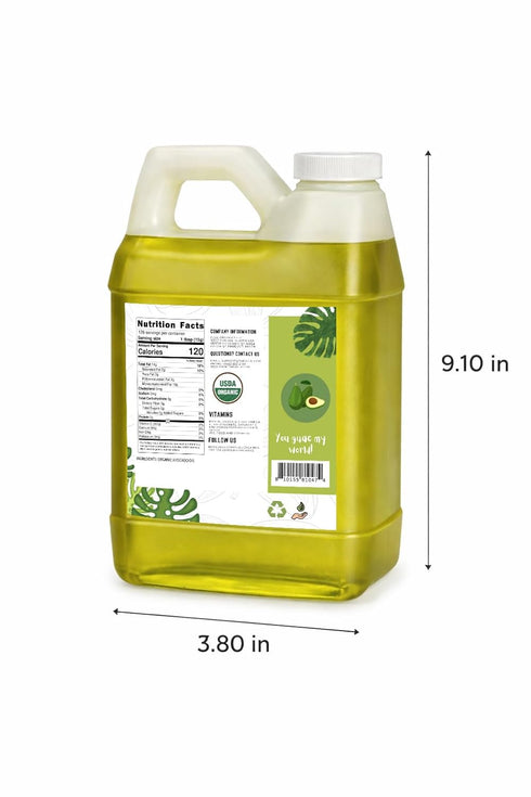 4 LBS 64 FL.OZ Organic Extra Virgin Raw Avocado Oil - /