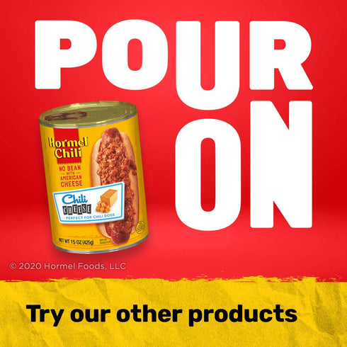 15 Hormel Coney Island Chili, No Bean with Mustard and Onions, Perfect for Chili Dogs, Ounce