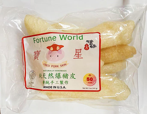 Generic Fried Pork Skin, (Uncooked),Naturally Handmade, 5 oz, Made in USA