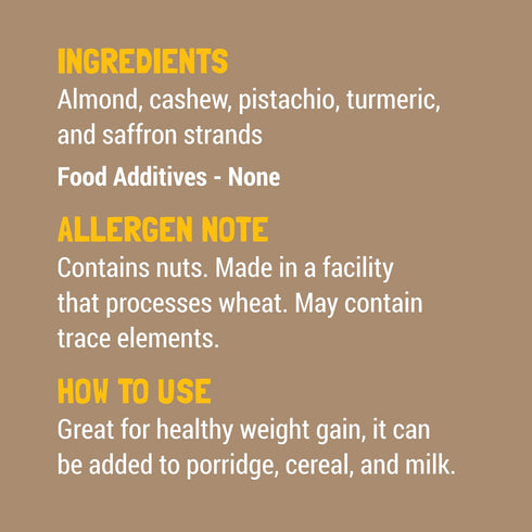 3.52 Oz (100g) Slurrp Farm Nut Powder for Kids | Almond, Cashew, Pistachio with Saffron & Turmeric | No Added Sugar |
