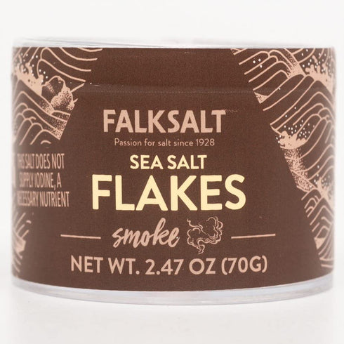 FALKSALT Smoke Sea Salt Flakes, 2.47oz, Handcrafted Gourmet Finishing Salt, Kosher