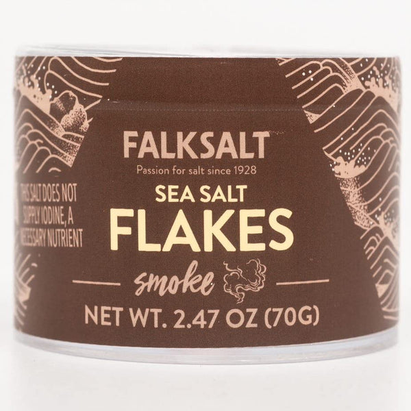 FALKSALT Smoke Sea Salt Flakes, 2.47oz, Handcrafted Gourmet Finishing Salt, Kosher
