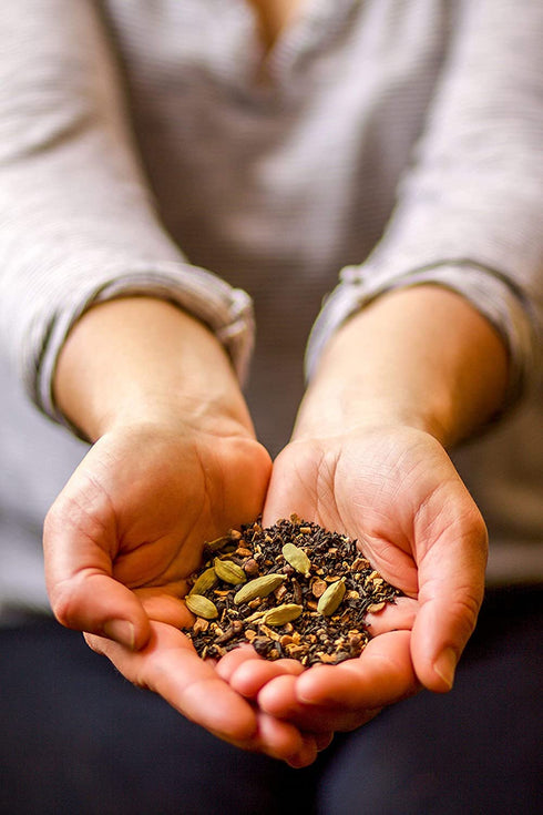 Golden Moon Tea Organic Masala Chai Black Tea, Pure & Authentic Blend, Loose Leaf, Non-GMO - Travel Tin