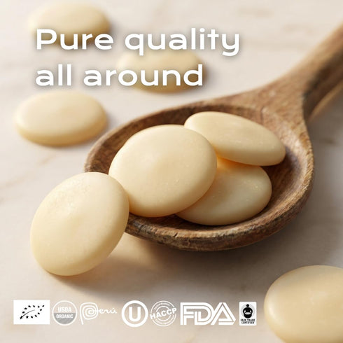 100% 16 oz U Chocolate Organic Cacao Butter, Pure Unrefined Food Grade Fresh from our Farm Vegan, Allergen-Free