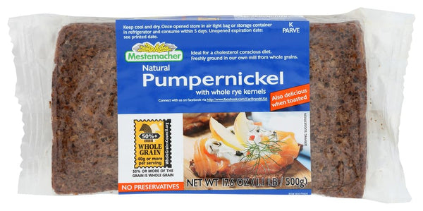 Mestmacher, Natural Pumpernickel Bread, 17.6 Ounce (Pack of 6)