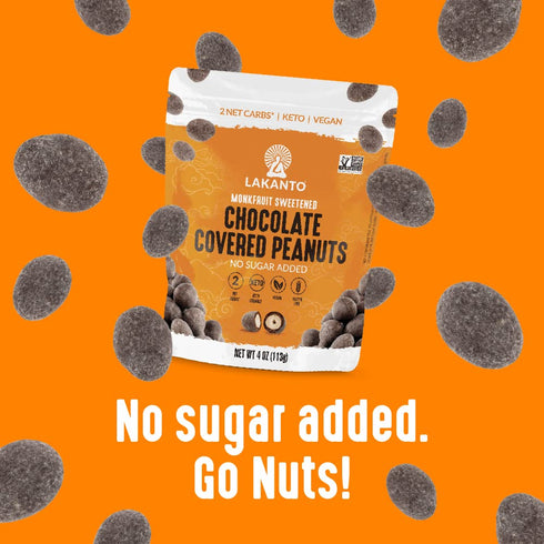 Pack 2) Lakanto Chocolate Covered Peanuts - Sweetened with Monk Fruit Sweetener, Keto Diet Friendly, On the Go Healthy