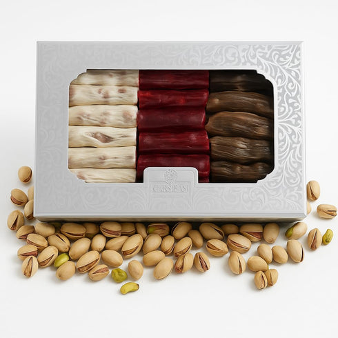 12.3 oz (350g) arba Handmade Turkish Delight Mix Turkish Delights Candy Sticks Pistachio Filled Premium Gourmet Sweet