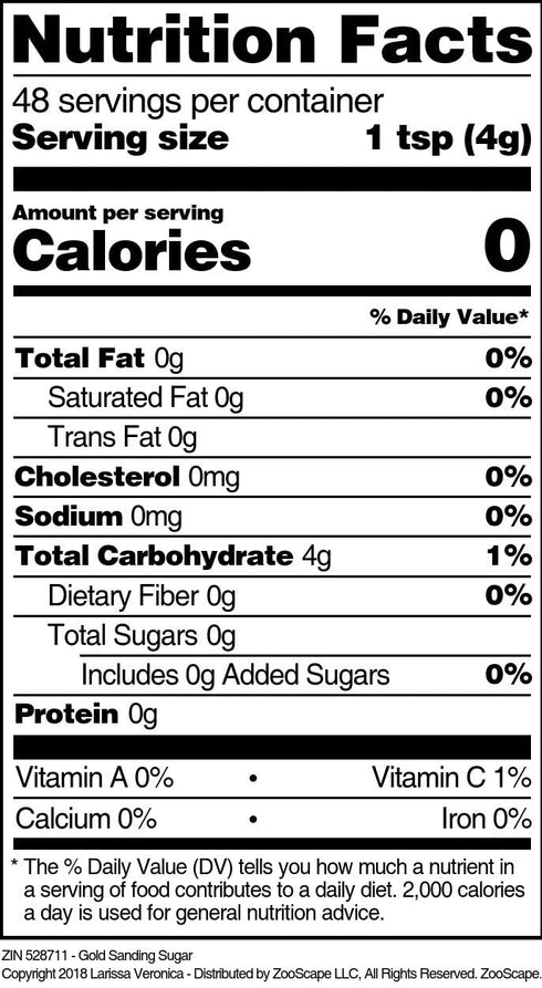 Larissa Veronica (8 oz, 528711) 3 Pack Gold Sanding Sugar ZIN: