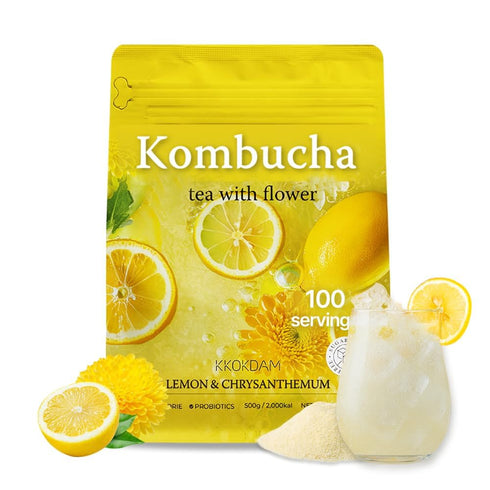 KKOKDAM Kombucha Tea - Lemon & Chrysanthemum Korean Tea - Kombucha Drinks