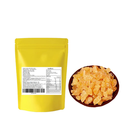 UpBots 17.6oz. Yellow Rock Sugar Transparent Yellow Crystal Rock Sugar, Block Shaped Rock Sugar Made From Sugarcane