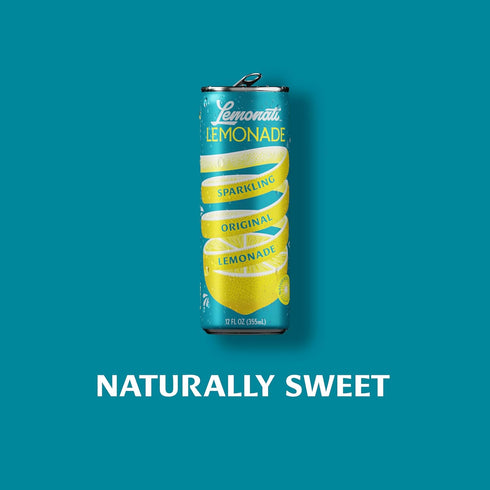 12 Oz Pack 24, Lemonati Sparkling Lemonade, No Artificial Sweeteners or Flavoring, Gluten-Free, Kosher, Non-GMO, Vegan