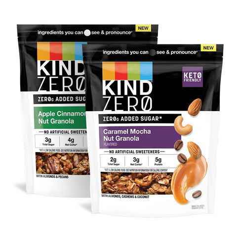 KIND Zero Added Sugar Granola Variety Pack, Gluten Free, Low Sugar, Keto